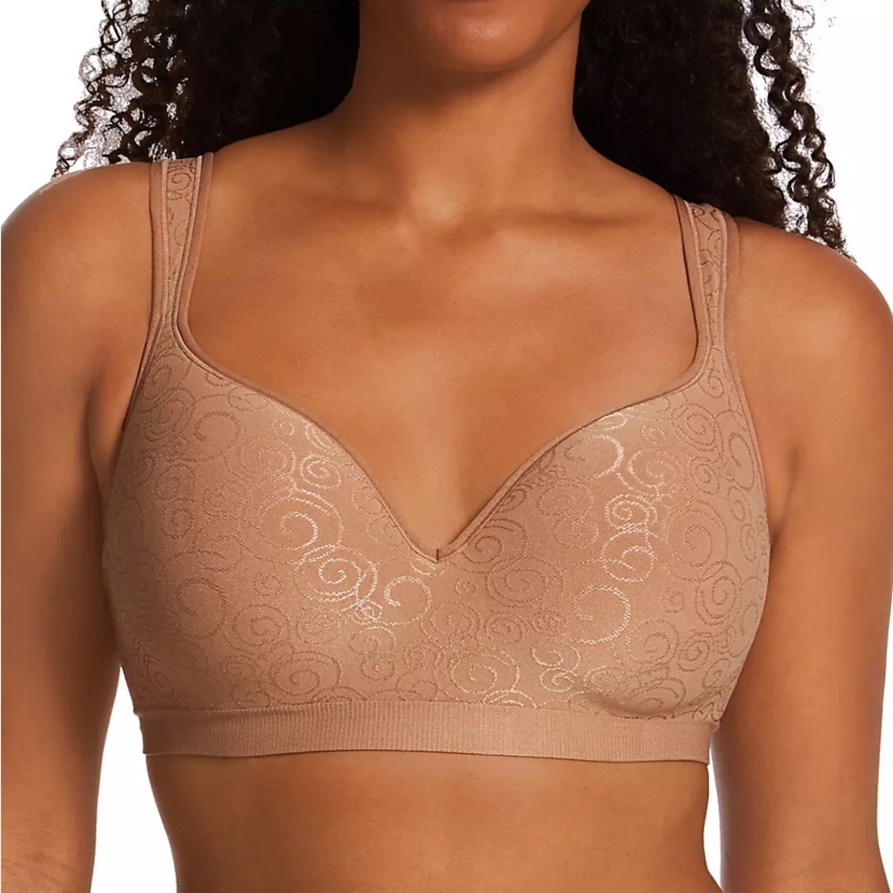 BALI Comfort Revolution Wirefree Bra Size 36D Nude / Cinnamon Brown Style 3463